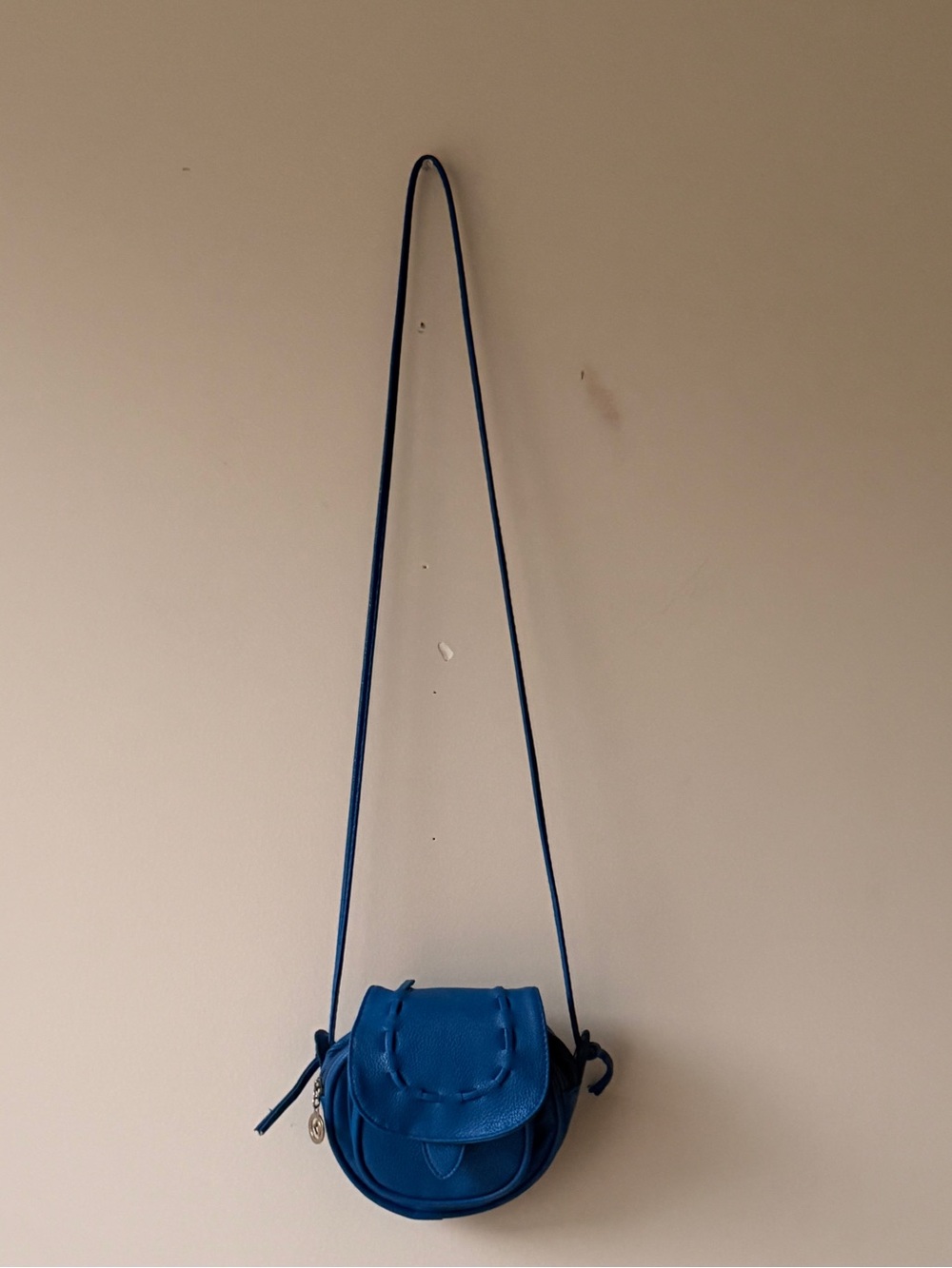 Compact Blue Mini Crossbody Bag with Flap